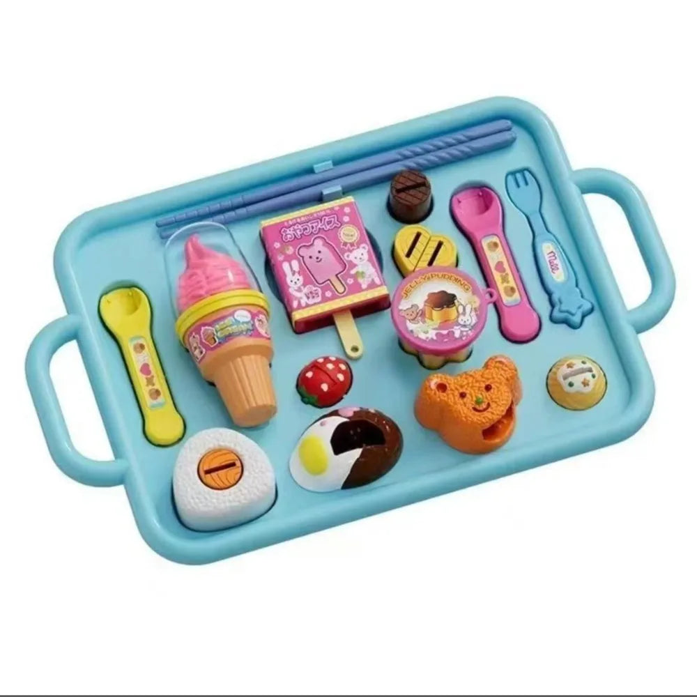Japanese Little BearShape Pudding Feeding Set Pretend Play Simulation Model Lunch Box Pudding Role Play Kawaii Play House