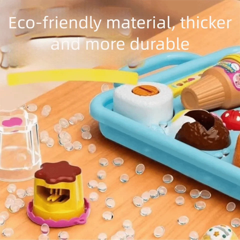 Little BearShape Pudding Feeding Set Pretend Play Early Education Lunch Box Pudding Toy Role Play Simulation Model