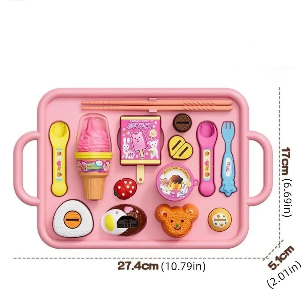 Little BearShape Pudding Feeding Set Pretend Play Early Education Lunch Box Pudding Toy Role Play Simulation Model